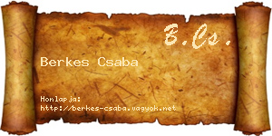 Berkes Csaba névjegykártya